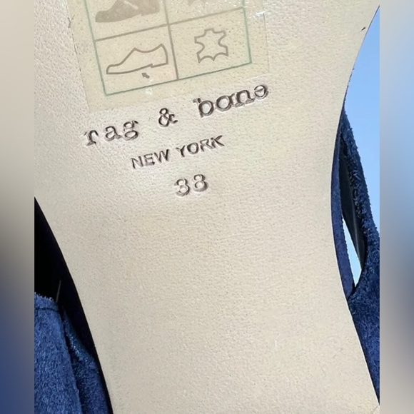 Rag & Bone Madison CutOut Navy Blue Suede Block Heel Sandal EUR 38 - Picture 4 of 9